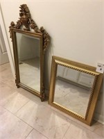 (2) Gold Framed Mirrors