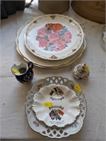 Collection ceramics including RA plate