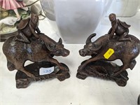 2 Carved water buffalo  (1A/F)