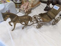 Brass horse & cart