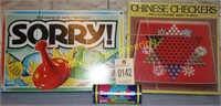 Games - Sorry, Chinese Checkers, Tootsie Roll Bank