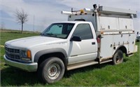 Chevy 2500 4x4 Utility Truck, 259,510 miles, white