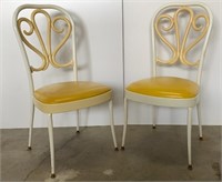 2 Vintage Daystrom Chairs White & Yellow