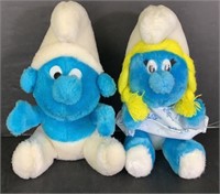 2 Smurf stuffed animals Smurfette