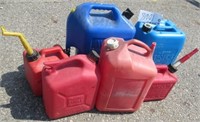 (6) Assorted fuel and water cans