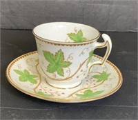 Royal Chelsea White Leaf Design Saucer/Mug