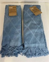 NEW 2 Packs SOHO LivingBlue Cotton Kitchen Towels