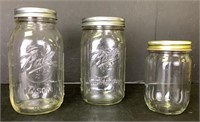 3 Glass Mason Jars