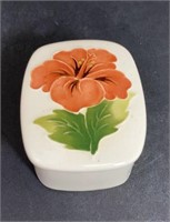 Moorcroft Small Hibiscus Ceramic Pin Trinket Box