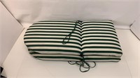 2 Green/White Striped Outdoor Cushions