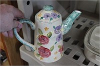 FLORAL DECORATED COFFEE POT
