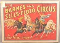 1930s Circus Poster Al G Barnes Sells-Floto