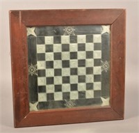 Antique Etched Mirrored Glass Game Board.