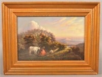 Rare Hiram Torrey Oil Pottsville Landscape Paintin