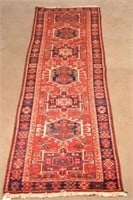 Vintage Gharajeh Oriental Wool Runner.