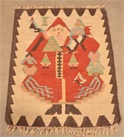 Vintage Southwest Navajo Style Tribal Kilim Santa