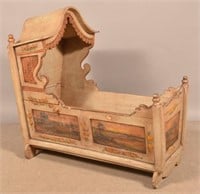 19th Century Painted Softwood Toddler Bed.