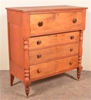 PA Empire Cherry and Tiger Maple Chest of Drawers.