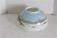 GLASS LAMP SHADE WITH PAINTED WINTER SCENE