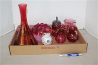 COLLECTION OF RED GLASS