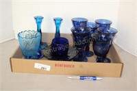 12 PIECES OF BLUE GLASS