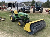 John Deere 4115 HST tractor w/JD 60 broom