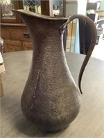 Copper hammered pitcher 12 inches