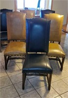 Leather dining chairs (6)