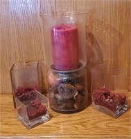 Candle, potpourri glass jars