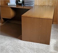 L shaped desk, contents not included