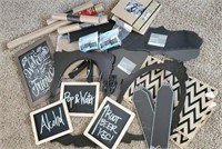 Burlap, chalkboard craft and party supplies
