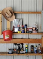 Bucket, straw hat, consumables, detailing supplies