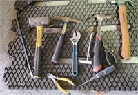 Hand tools, hammers, tire iron, wrench, pliers