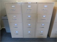 3-four drawer file cabinets