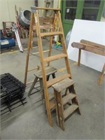 3 Wooden Step Ladders