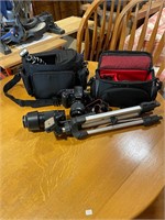 Sony Alpha 350 Camera with Tripod and Lenses