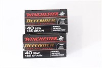 Winchester Defender 40 S&W. 165gr. (2)Boxes