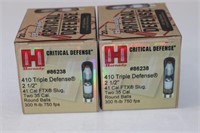 (2) Boxes Hornady Triple Defense Slug. .410