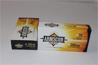 (2) Boxes ARMSCOR 308WIN. FMJ. 40 Rounds
