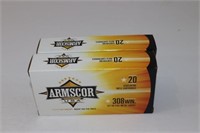 (2) Boxes ARMSCOR 308WIN. FMJ. 40 Rounds