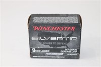 (1) Box Winchester Silvertip 9mm Luger JHP