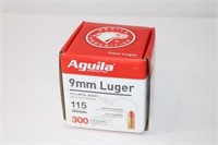300 rounds Aguila 9mm Luger. 115gr FMJ