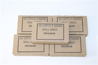 (5) Boxes M855 G.I. Ball 5.56MM Surplus