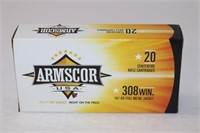 (1) Box ARMSCOR 308WIN. FMJ. 147gr 20 rounds