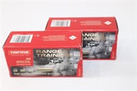 (2) Boxes NORMA .38 Spcl. Range/Training. 158gr.
