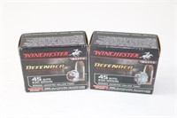 (2) Boxes Winchester 45 Auto. Defender, 40 rounds