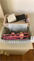 Two small Baskets with miscellaneous items