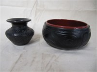 Pottery Bowl & Small Vase