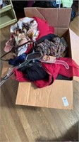 Box of clothes and miscellaneous items