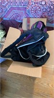 Box of backpacks and bags